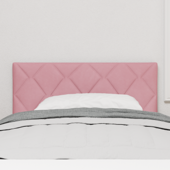 LED Kopfteil Diamantblockdesign Rosa 100 cm Samt