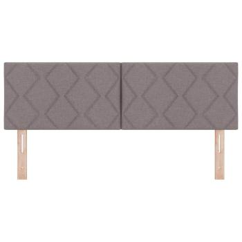 LED Kopfteil Rautenmuster Taupe 144 cm Stoff