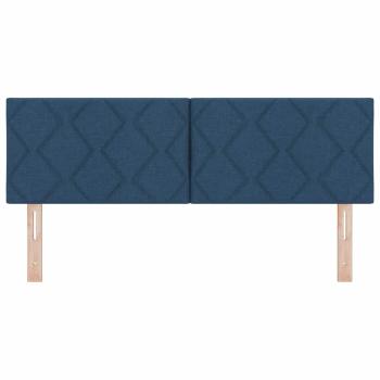 LED Kopfteil Rautenmuster Blau 144 cm Stoff
