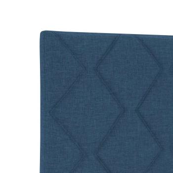 LED Kopfteil Rautenmuster Blau 144 cm Stoff