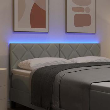 LED Kopfteil Hellgrau 144 cm Samt