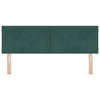 LED Kopfteil Diamant Block Design Dunkelgrün 144 cm Samt