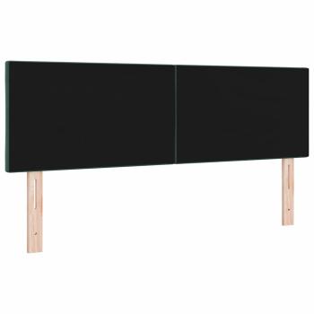 LED Kopfteil Diamant Block Design Dunkelgrün 144 cm Samt