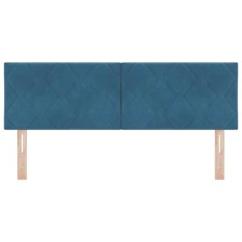 LED Kopfteil Diamantblock Design Dunkelblau 144 cm Samt