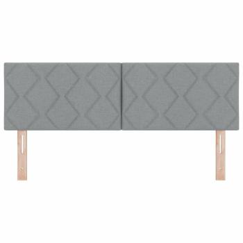 LED Kopfteil Rautenmuster Hellgrau 160 cm Stoff