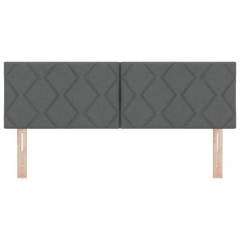 LED Kopfteil Rautenmuster Dunkelgrau 160 cm Stoff