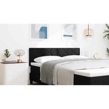 LED Kopfteil Rautenmuster Schwarz 160 cm Stoff