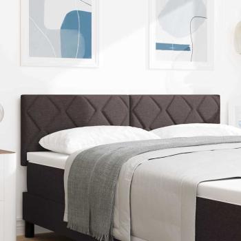 ARDEBO.de - LED Kopfteil Rautenmuster Dunkelbraun 160 cm Stoff