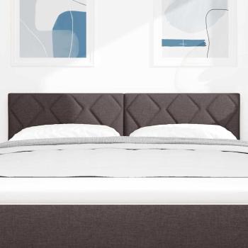 LED Kopfteil Rautenmuster Dunkelbraun 160 cm Stoff