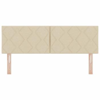 LED Kopfteil Rautenmuster Creme 160 cm Stoff