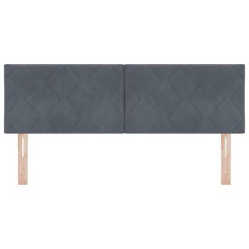 LED Kopfteil Diamantblock Design Dunkelgrau 160 cm Samt
