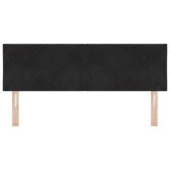 LED Kopfteil Diamantblock Design Schwarz 160 cm Samt