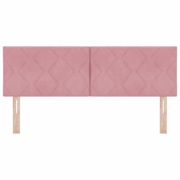LED Kopfteil Diamantblockmuster Rosa 160 cm Samt