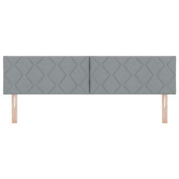 LED Kopfteil Rautenmuster Hellgrau 180 cm Stoff