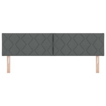 LED Kopfteil Rautenmuster Dunkelgrau 180 cm Stoff