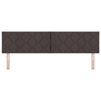 LED Kopfteil Rautenmuster Dunkelbraun 180 cm Stoff