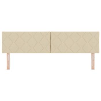 LED Kopfteil Rautenmuster Creme 180 cm Stoff