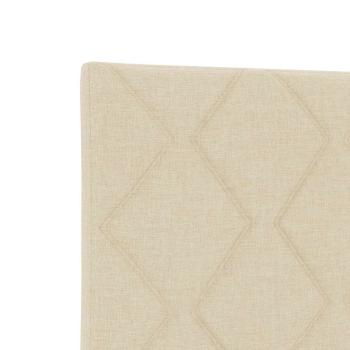 LED Kopfteil Rautenmuster Creme 180 cm Stoff