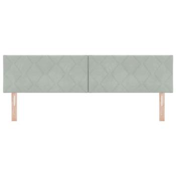 LED Kopfteil Diamantblockdesign Hellgrau 180 cm Samt