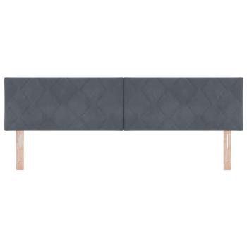 LED Kopfteil Design mit Diamantblöcken Dunkelgrau 180 cm Samt