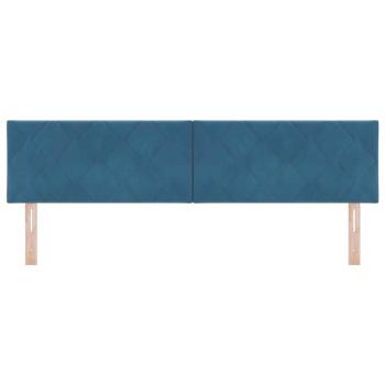 LED Kopfteil Diamantblöcke Design Dunkelblau 180 cm Velvet