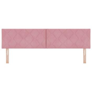 LED Kopfteil Diamantblock Design Rosa 180 cm Samt