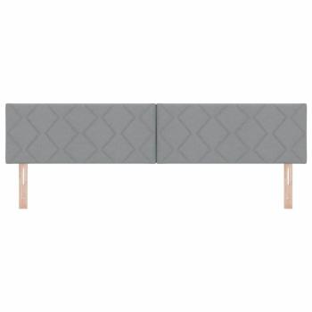 LED Kopfteil Rautenmuster Hellgrau 200 cm Stoff