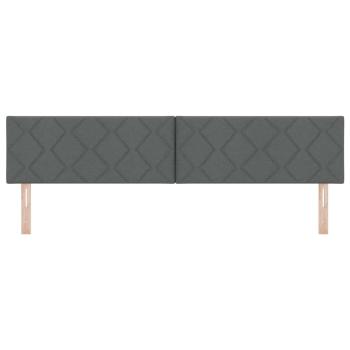 LED Kopfteil Rautenmuster Dunkelgrau 200 cm Stoff