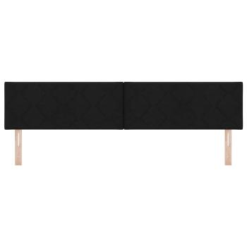 LED Kopfteil Rautenmuster Schwarz 200 cm Stoff