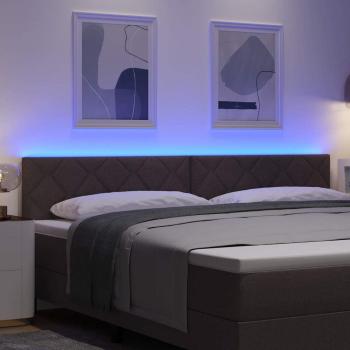 LED Kopfteil Braun 200 cm Stoff