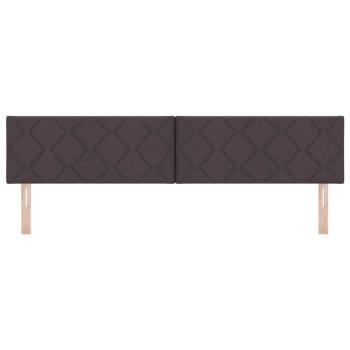 LED Kopfteil Rautenmuster Dunkelbraun 200 cm Stoff