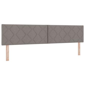 LED Kopfteil Rautenmuster Taupe 200 cm Stoff