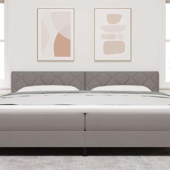 LED Kopfteil Rautenmuster Taupe 200 cm Stoff