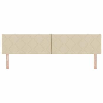 LED Kopfteil Rautenmuster Creme 200 cm Stoff