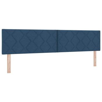 LED Kopfteil Rautenmuster Blau 200 cm Stoff