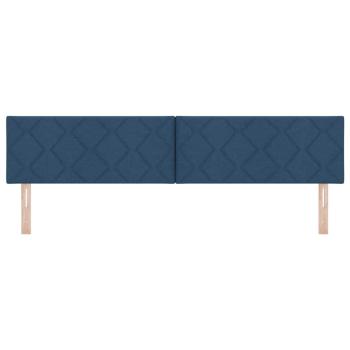 LED Kopfteil Rautenmuster Blau 200 cm Stoff