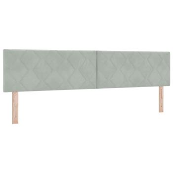 LED Kopfteil Diamantblocks Design Hellgrau 200 cm Velvet