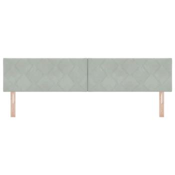LED Kopfteil Diamantblocks Design Hellgrau 200 cm Velvet