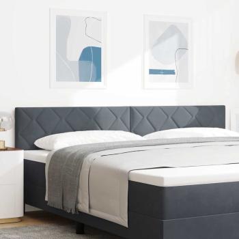 ARDEBO.de - LED Kopfteil Diamantblock Design Dunkelgrau 200 cm Velvet