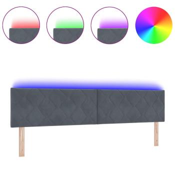 LED Kopfteil Diamantblock Design Dunkelgrau 200 cm Velvet