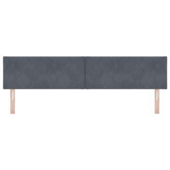 LED Kopfteil Diamantblock Design Dunkelgrau 200 cm Velvet