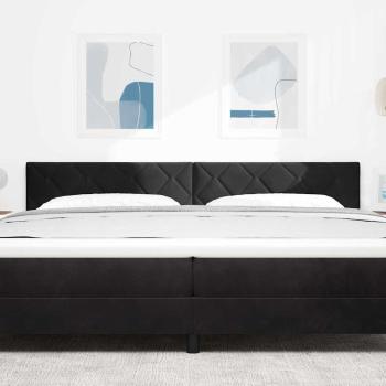 LED Kopfteil Diamantblöcke Design Schwarz 200 cm Samt