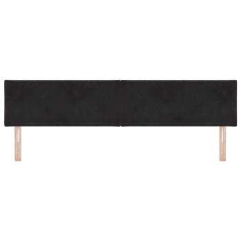 LED Kopfteil Diamantblöcke Design Schwarz 200 cm Samt