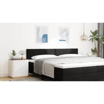 LED Kopfteil Diamantblöcke Design Schwarz 200 cm Samt