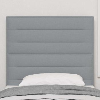 LED Kopfteil Linien-Design Hellgrau 80 cm Stoff