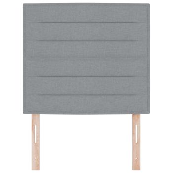 LED Kopfteil Linien-Design Hellgrau 80 cm Stoff
