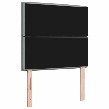 LED Kopfteil Linien-Design Hellgrau 80 cm Stoff