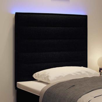 LED Kopfteil Linien-Design Schwarz 80 cm Stoff