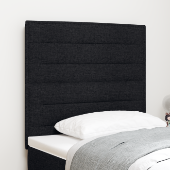 LED Kopfteil mit LED-Lichtleisten Schwarz 80 cm Stoff