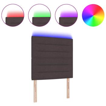 LED Kopfteil Linien-Design Dunkelbraun 80 cm Stoff
